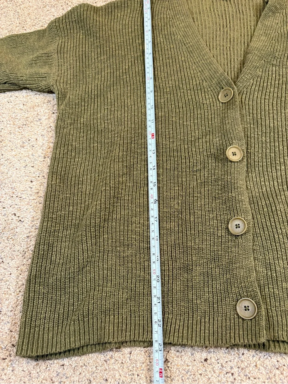 Olive Green V-Neck Button-Front Women's Sweater Cottagecore Fall Nature